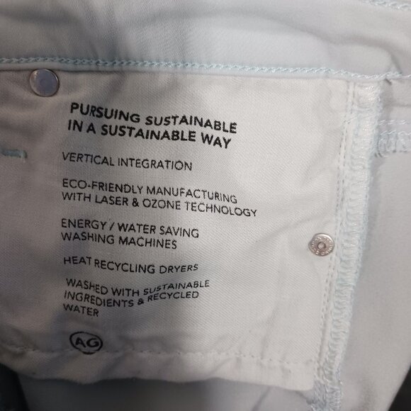 AG, Prima Crop Cigarette Leg, Mint Jeans, Size 28R, Mid Rise, Slim Fit - Picture 11 of 15